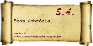 Soós Ambrózia névjegykártya